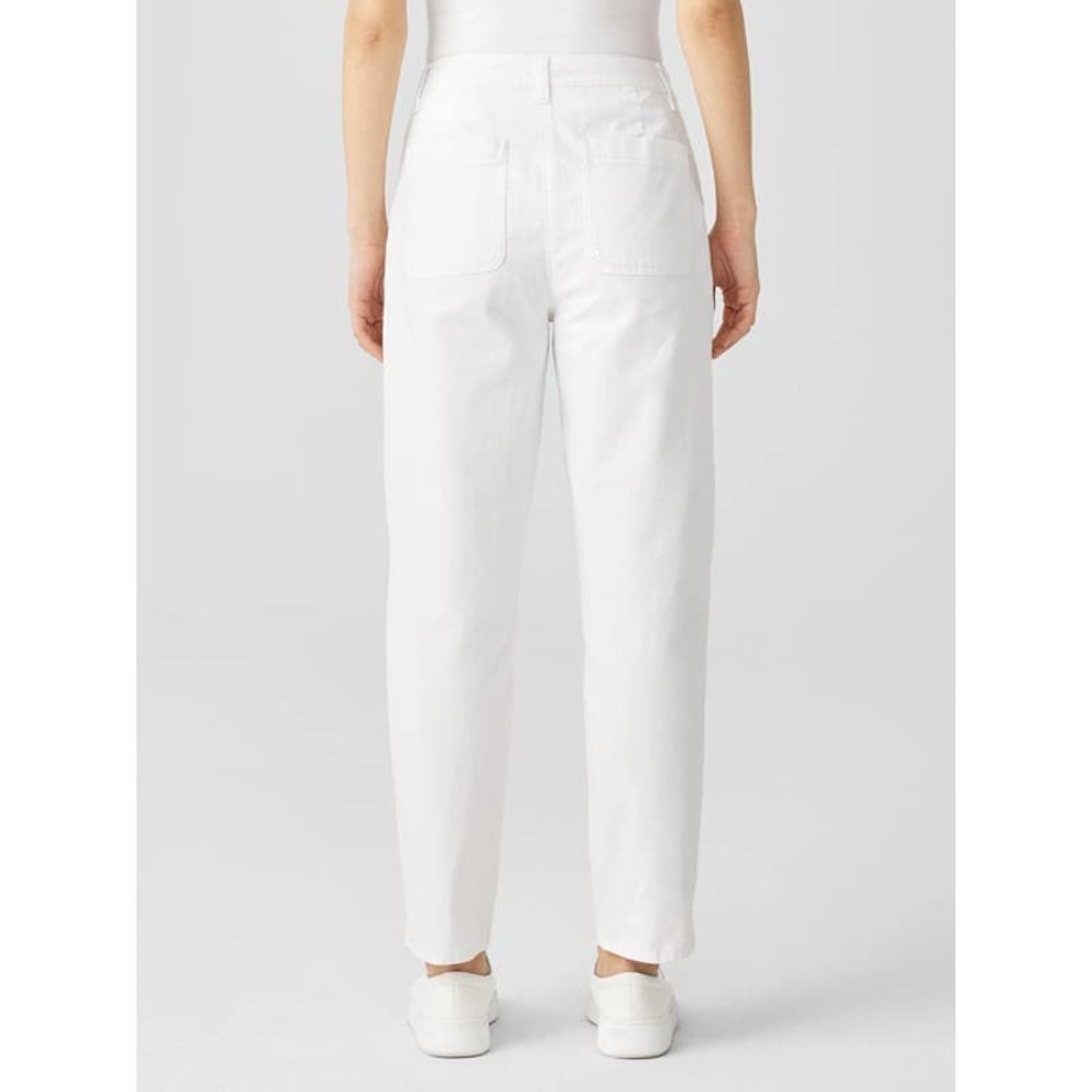 Eileen Fisher Women's White Cotton Hemp Stretch Tapered Pant Size 16 NWOT